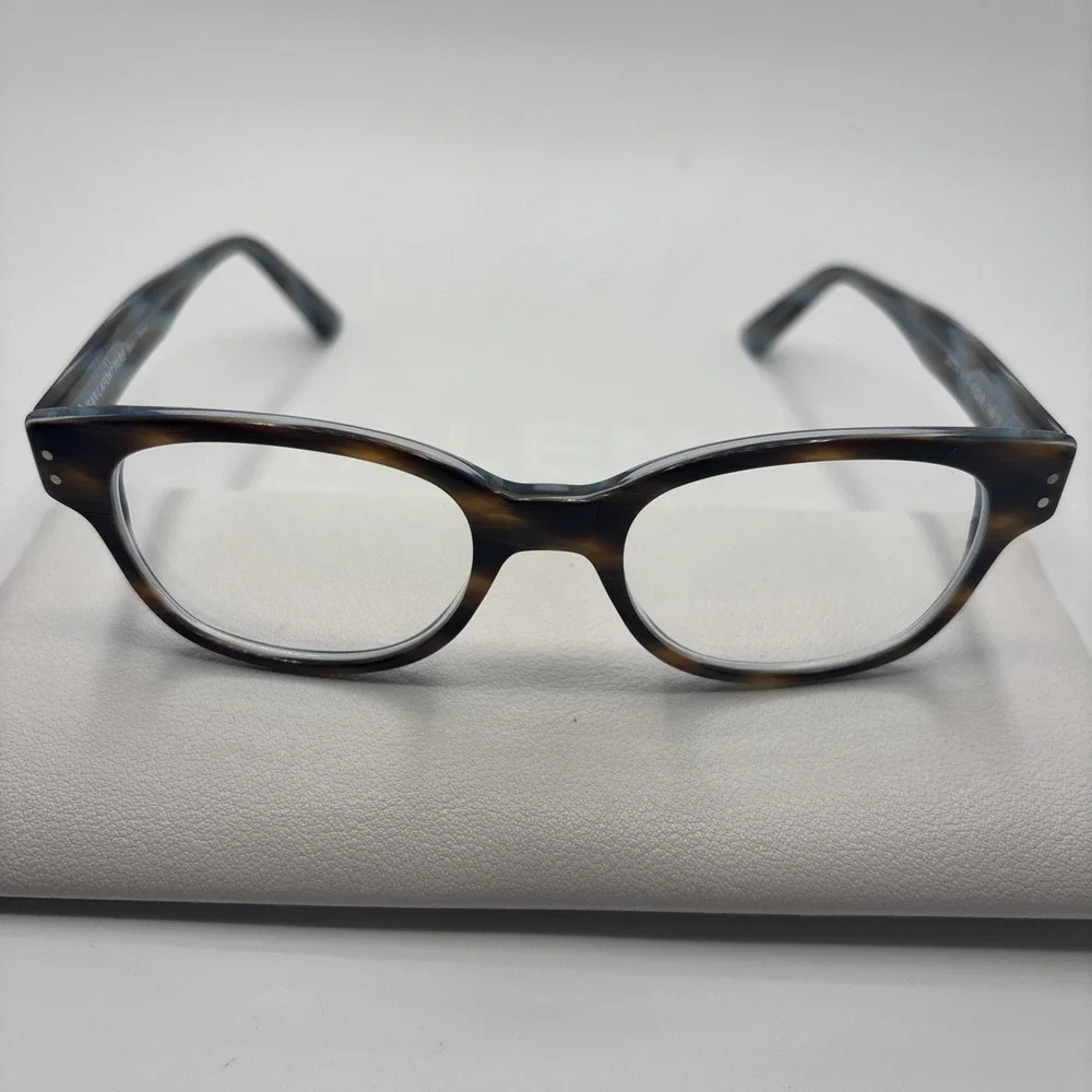 JEAN LAFONT GETTY 5152 BROWN/BLUE STRIPED AUTHENTIC EYEGLASSES 49-18-145MM #C422